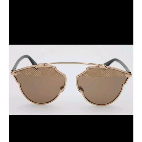 Christian Dior So Real Studded Designer Sunglasses Gold Black Italian Aviators - Picture 7 of 16